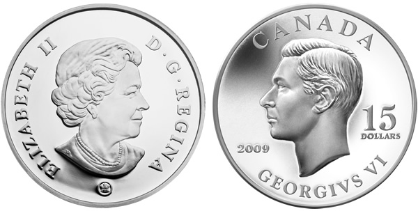 King George VI $15 Sterling Silver Coin