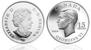 King George VI $15 Sterling Silver Canadian Coin