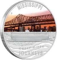 Mississippi Great River Journeys Silver Coin - Click for Larger Image