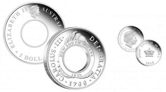 2013 Holey Dollar Silver Coin and Dump Silver Coin in Proof Set