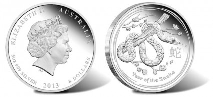 2013 Year of the Snake Five Ounce Silver Proof Coin